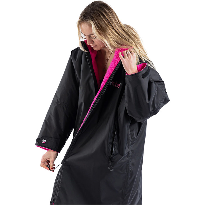 2024 Dryrobe Advance Long Sleeve Changing Robe V3 DALSV3 - Black / Pink